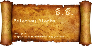 Beleznay Bianka névjegykártya